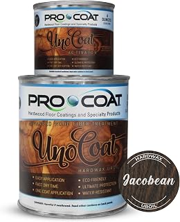 UnoCoat Hardwax Uroil with Activator - 200 ft² - 16oz - Made in USA, Advanced Wood Grain Treatment for Indoor Applications, Urethane-Modified Hard Wax Oil, for Any Wood Species - Jacobean