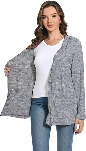 Miniatura 6 de Meuponc Chaqueta de mastectomía Hoddies con bolsillos de drenaje para mujer después de la cirugía, imprescindible para recuperación después de la