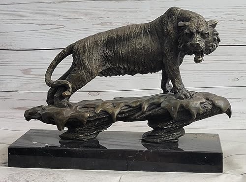 Majestic Bugatti - Escultura de bronce de tigre  Estatua de vida silvestre hecha a mano por artesanos franceses, regalo decorativo para el hogar, disponible en Yaxa El Salvador