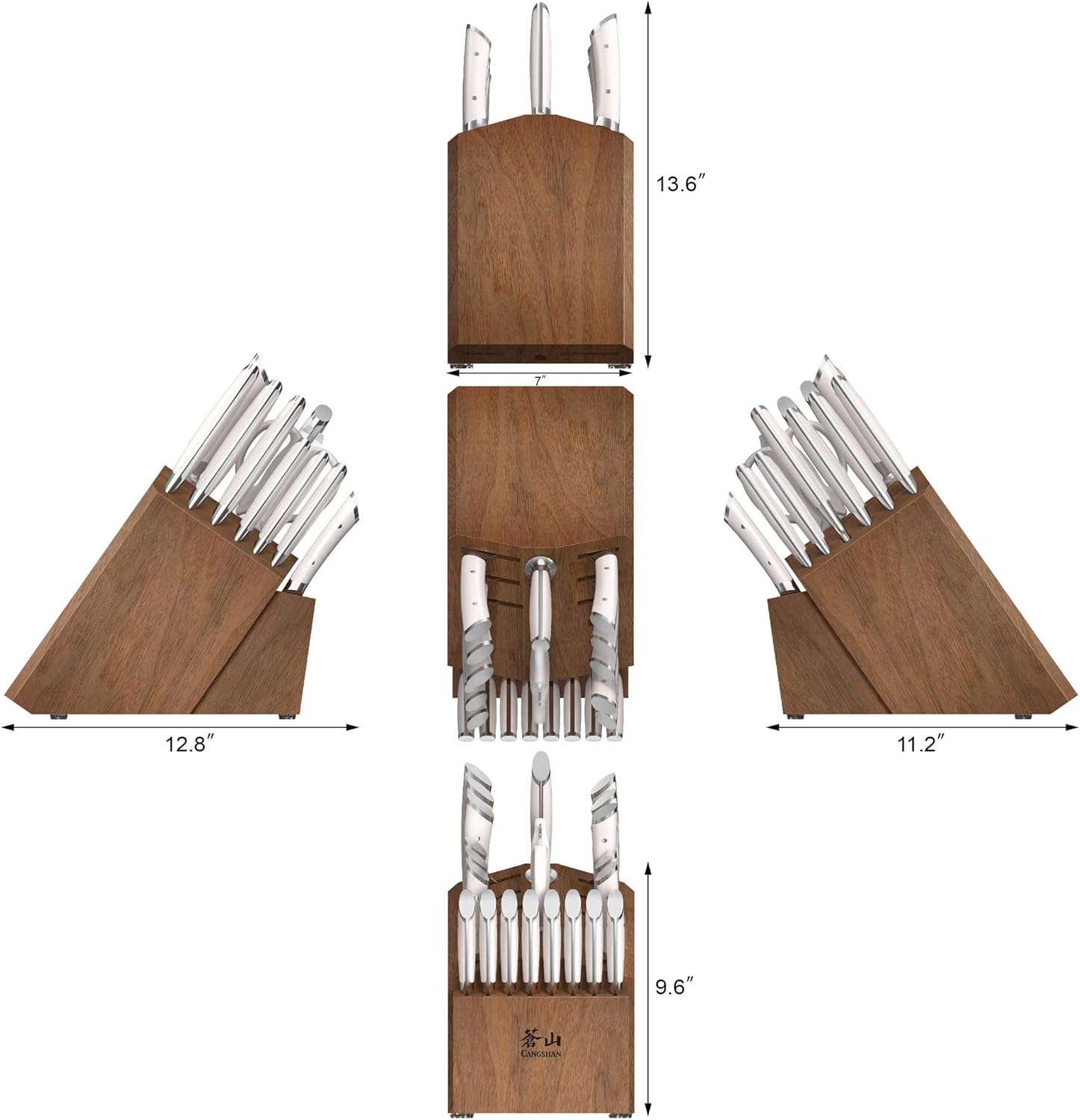 Cangshan HELENA Series German Steel Forged Knife Block Set (23-Piece, White) - Image 3