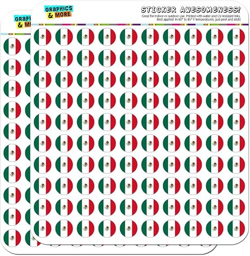 Bandera Nacional de México 12" (0.5") Planificador Calendario Scrapbooking Crafting Pegatinas - Opaco