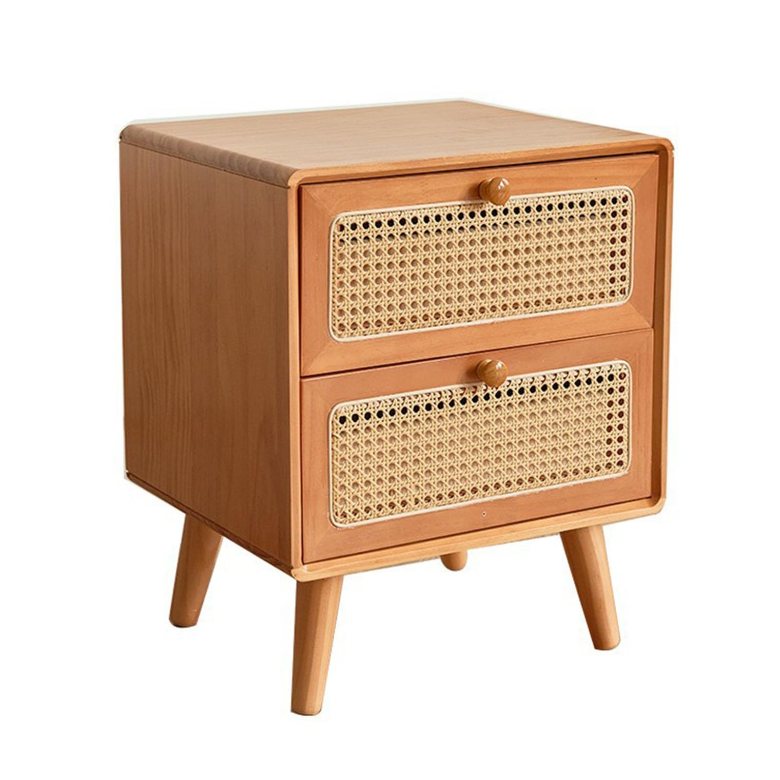 RATTAN SIDE TABLE モモナチュラル Amazon.com: Rattan Bedside Table, Side Table with Two