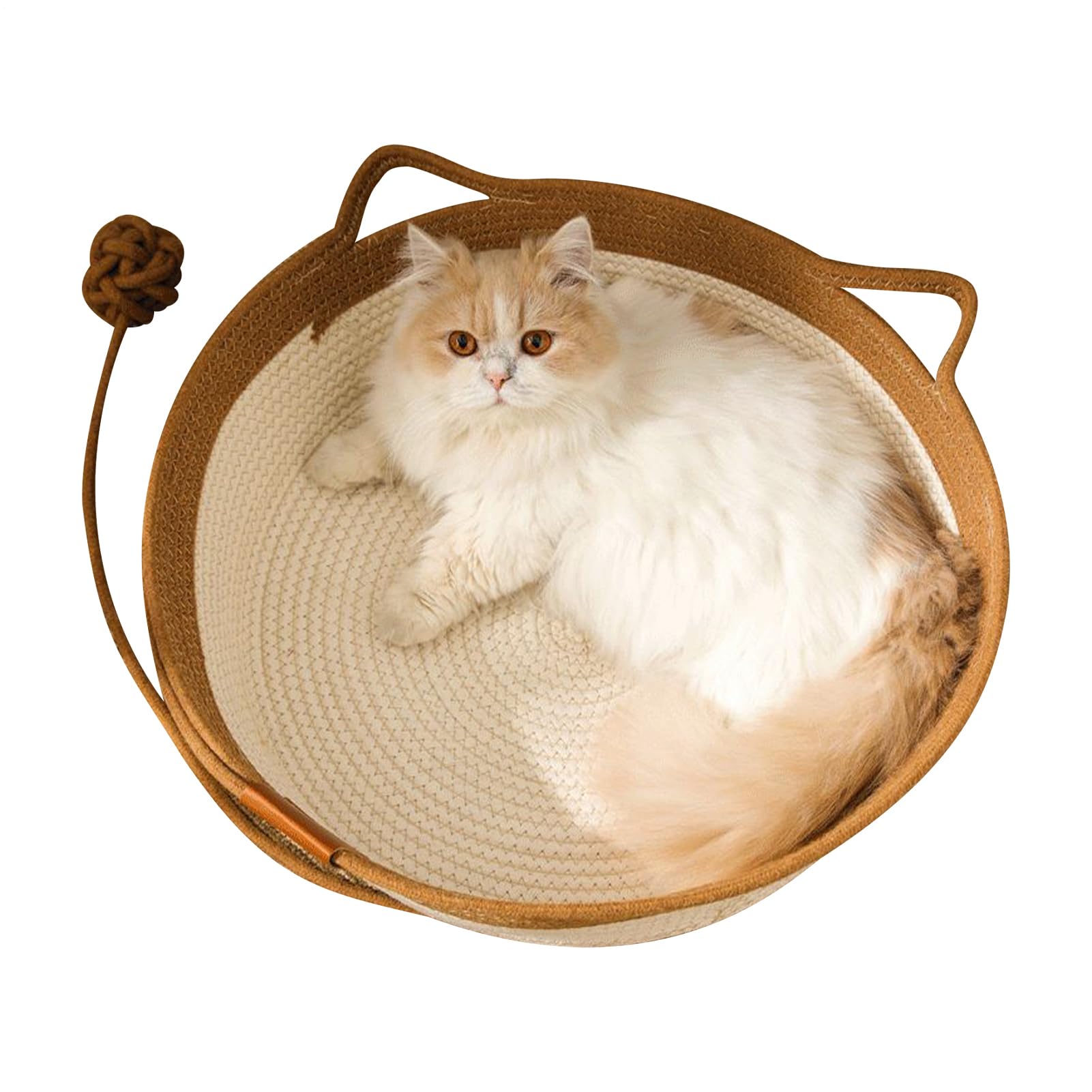 Panier pour chat rond tapis respirant chaton et jouets de maison lapin