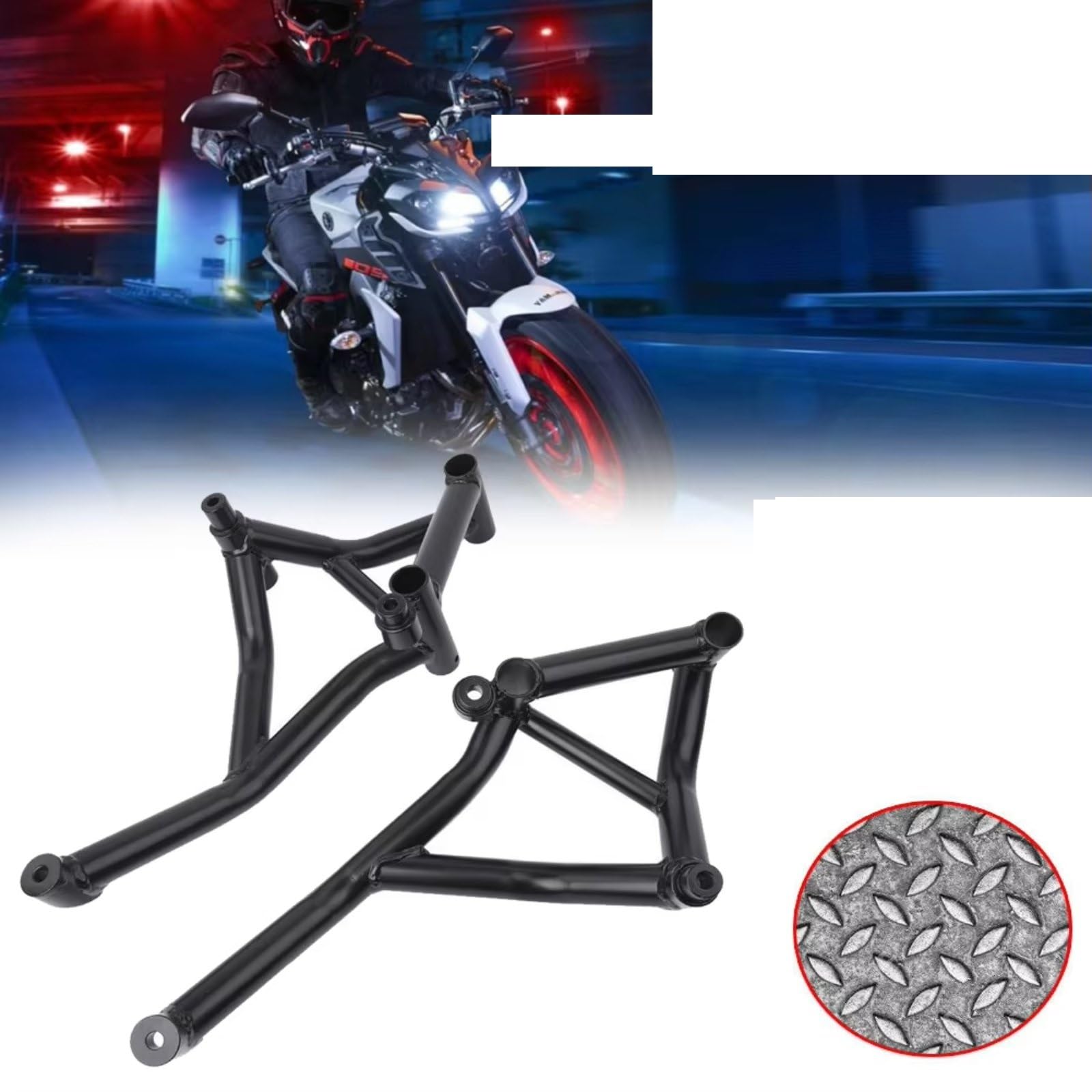 Barra Protección Lateral Compatible Con Yamaha Para Fz 09 2017-2020 Barra Choque Para Motor Motocicleta Protector Carretera Accesorios Riel Para Carrera