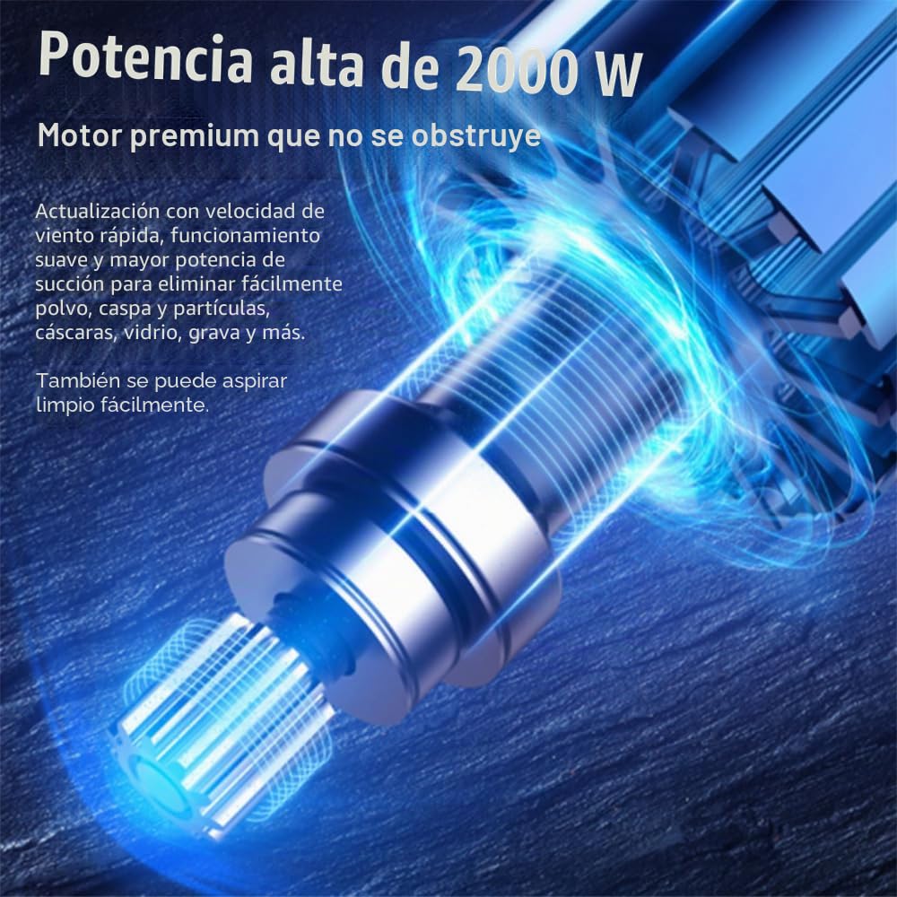 Aspirador de trineo sin bolsa, 2000 W, aspiradora sin bolsa con cable, capacidad de 1,8 litros, filtración HEPA, radio de acción de 5 m, para alfombras, suelos duros, pelo de animales y polvo