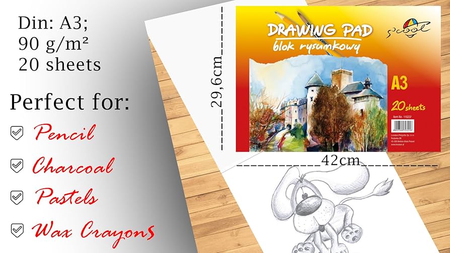 25 Fogli Cartoncino Da Disegno Max Bringmann - DIN A3, 200 G/mq, Bianco - Foto 4