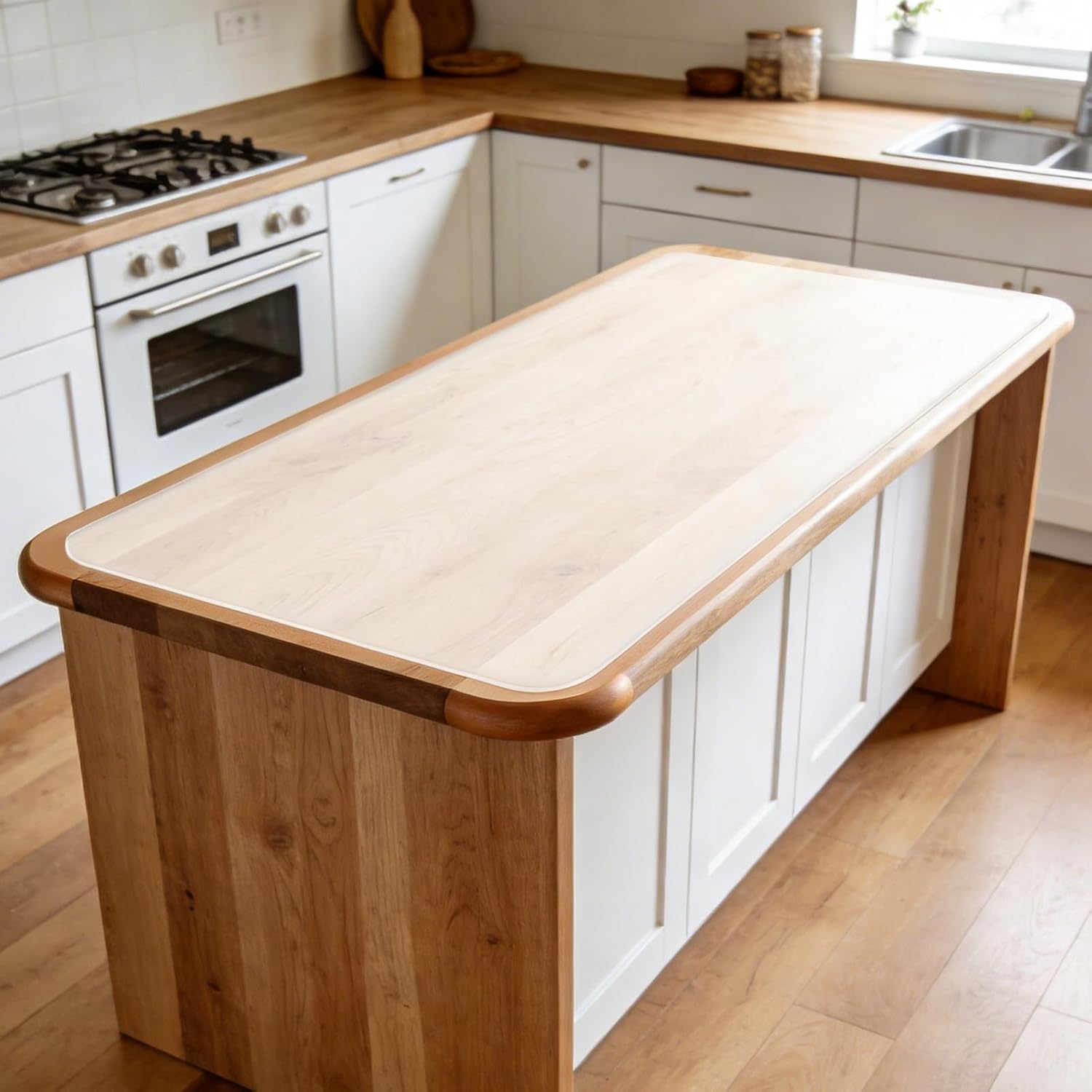 Silicone Mat, Heat Resistant Mat for Kitchen Counter, Non-Slip Countertop Protector, Large Silicone Dining Table Mat, Transparent, 28" x 47"