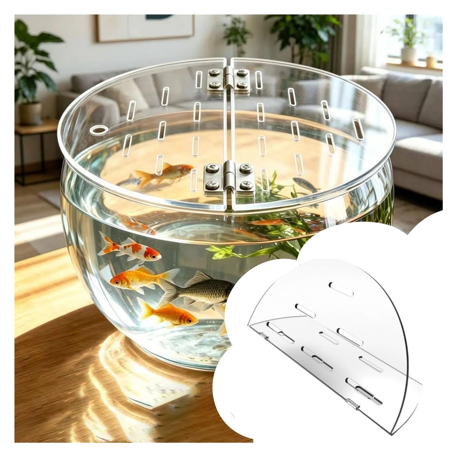HAIXHX Acryl Abdeckung Aquarium, Belüftete sprungsichere Fischglasabdeckung | Acryl-Aquarien-Abdeckung mit Sprungschutz, katzensicheres Design verhindert das Entkommen von Fischen