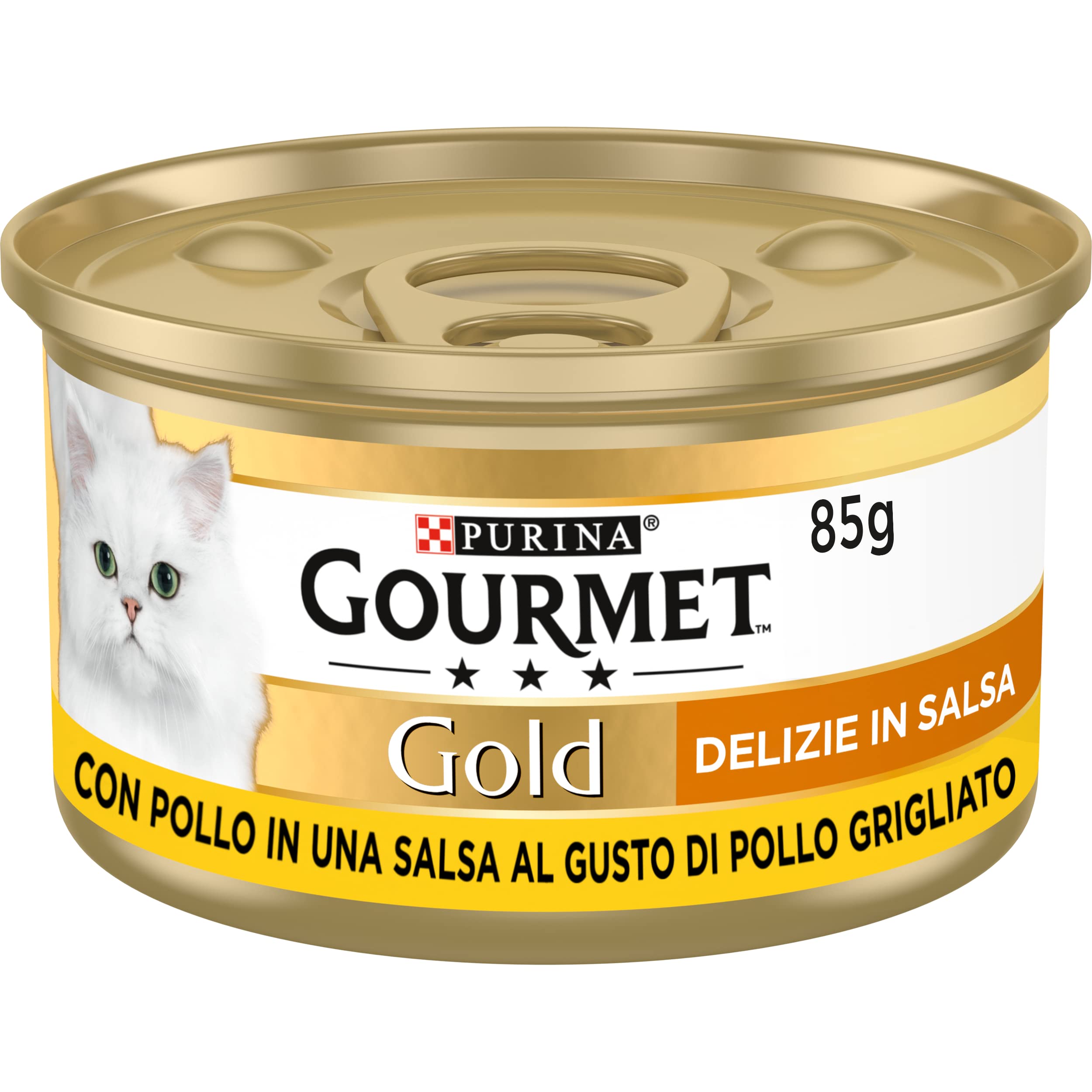 GOURMET Gold Delizie in Salsa Cibo Umido per Gatti Adulti Filettini con Pollo 24 Lattine da 85g