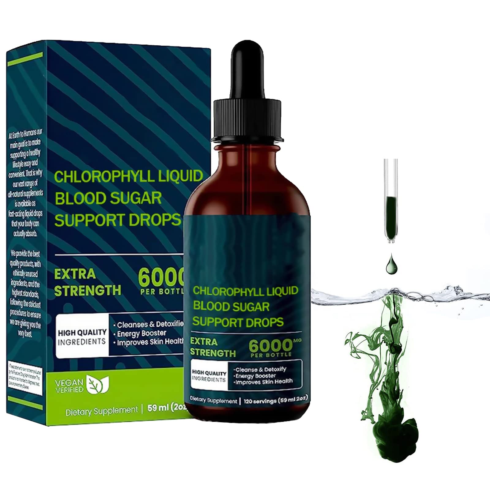 Chlorophyll Slimming Drops/Chlorophyll Liquid Drops/Organic Chlorophyll/All-Natural Flavored Energy Booster (1Pcs)