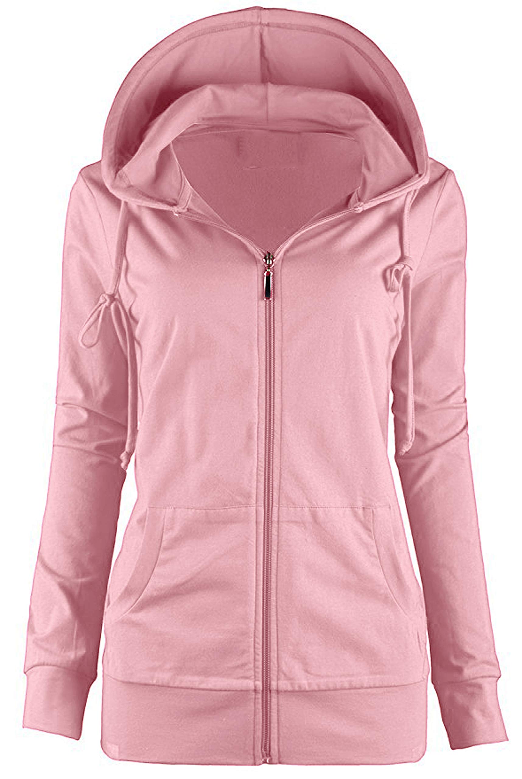 Ollie Arnes Womens Thermal Long Hoodie Zip Up Jacket Sweater