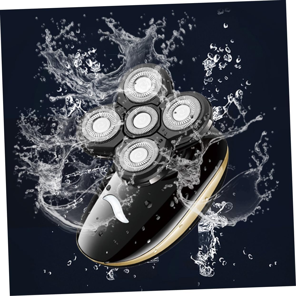 FRCOLOR 5-in-1 USB Rechargeable Electric Shaver and Beard Trimmer for Men Washable Rotary Shaving Machine Detachable Head Wet and Dry Use