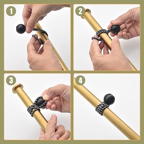 Miniatura 6 de Paquete de 28 cuerdas elásticas de bola, 9 pulgadas, resistentes para toldo, para campamento, tiendas de campaña, carga, cables de sujeción y