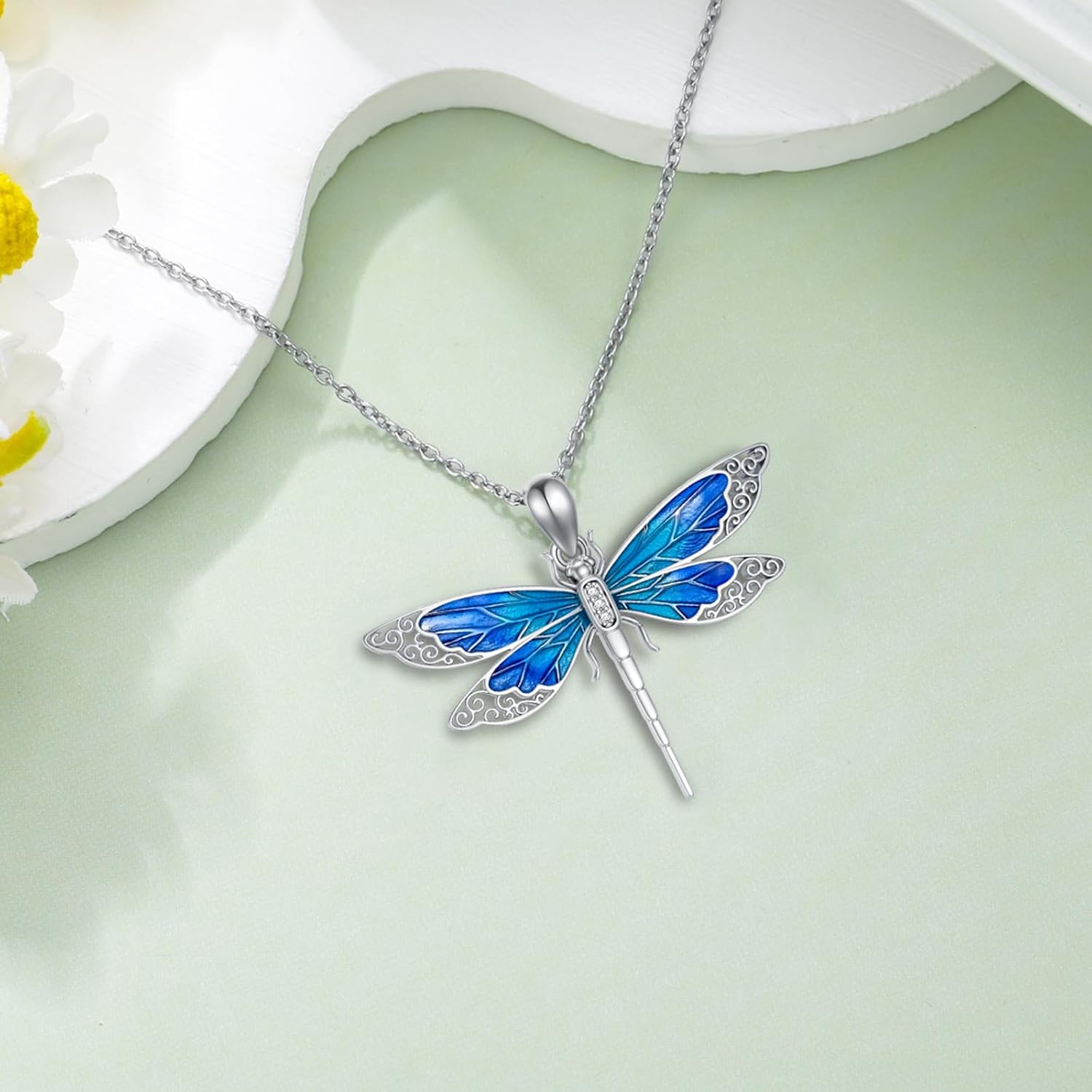 Lab Grown Diamond Dragonfly Necklace for Women in 925 Sterling Silver - Image 5