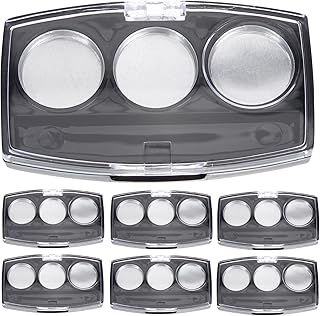 DRESSOOS 10 Pçs Caixa Bandeja De Sombra DIY Paleta De Maquiagem Sombra Bandeja Redonda Veludo Puff Sombra Recipientes De Maquiagem Vazia Paleta De Batom Paleta De Sombra Cosméticos Bandeja