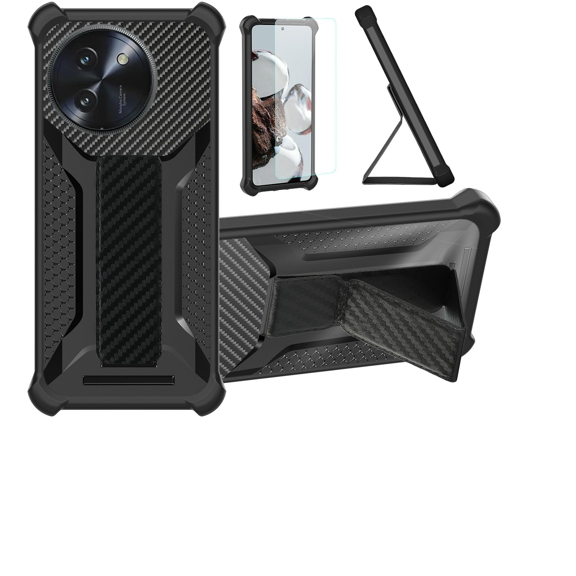 Coque pour Doogee Note 59 protection écran verre trempé support noir