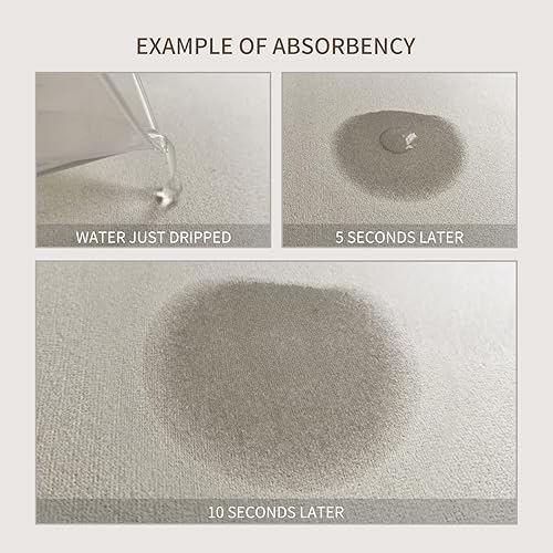 Miniatura 3 de ARTBLOSS Tapete de secado de platos, tapete de café suave de tierra de diatomeas, tapete de secado de platos de silicona para encimera de cocina o