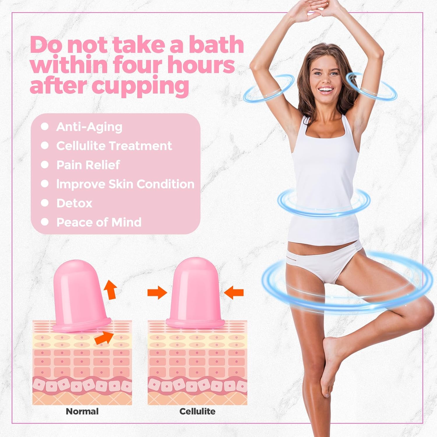 TrelaCo 12 Pcs 2 Size Cupping Therapy Set Silicone Anti Cellulite Cupping Kit for Massage Therapy Set Vacuum Suction Cup for Arthritis Relief, Pain Reduction Adults Home Use (Pink) - Image 5