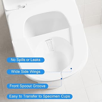 Graduated Specimen Collector Pans, Urine Collection Hat for Toilets and Commodes 27oz/800cc, Universal Urine Pee Stool Sample Collection for Women and Elderly, 6 Pack
