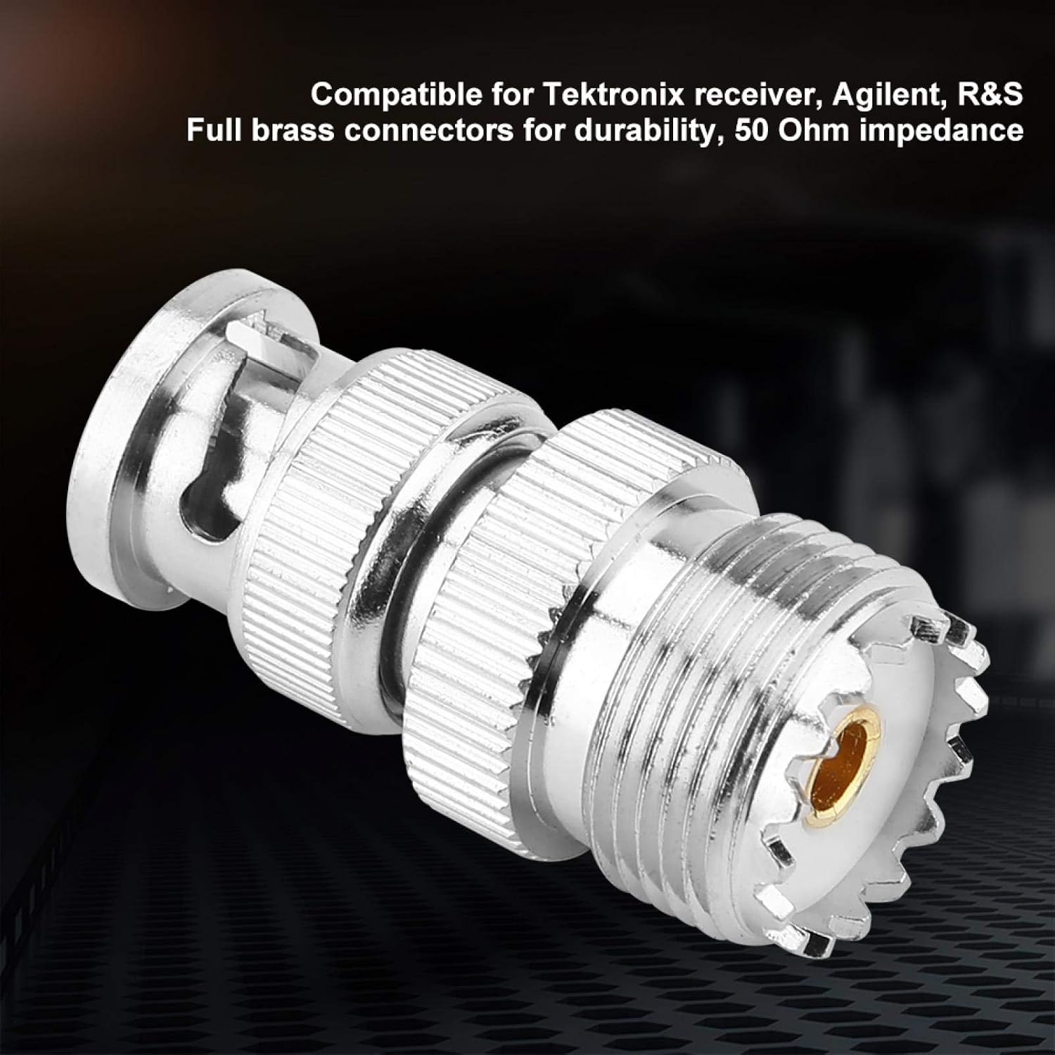 2Pcs RF Coaxial Coax BNC Male Plug to UHF SO239 PL-259 Female Jack Cable Connector
