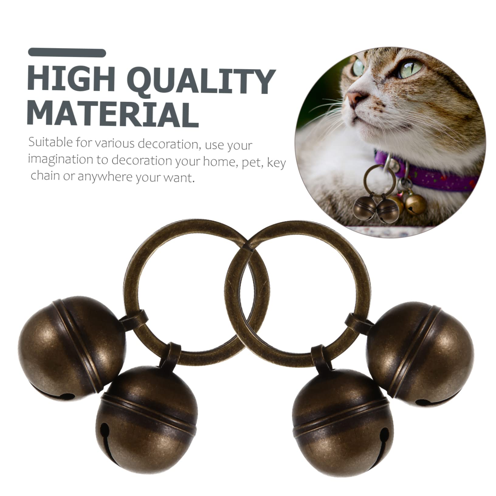 MERRYHAPY 2 Sets Pet Bell Keychain Bells for Dog Collars Pet Charm Diy Cat Accessories