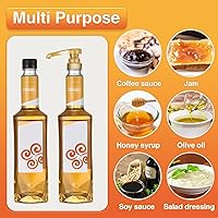 Vista 5 de VOISEN Bombas de Jarabe de Café, Juego de 10 Bombas de Jarabe Dorado, Bomba de Jarabe Delgada para Botella de Jarabe de 750ml 25.4oz, Dispensador