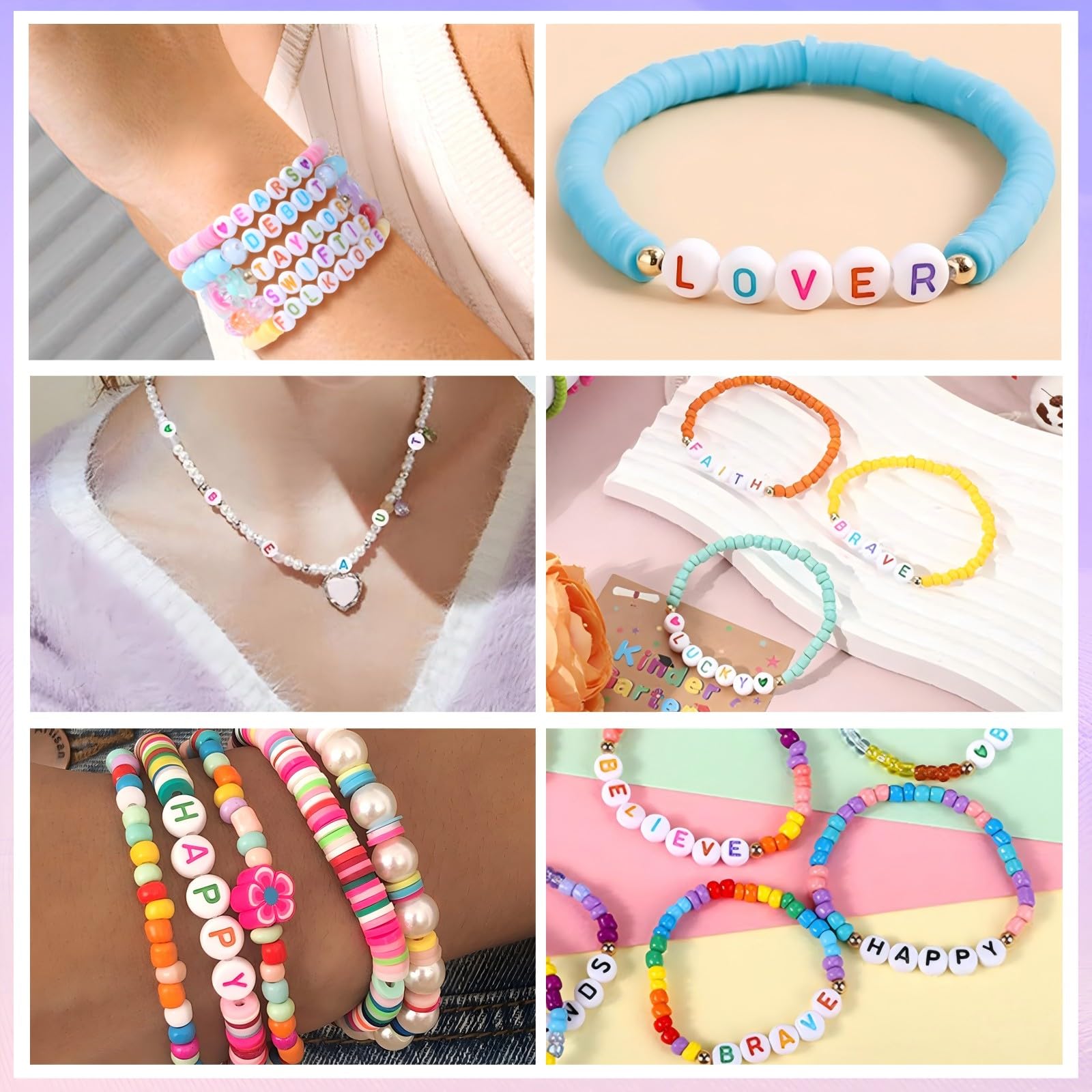 300 cuentas coloridas de letras S de 4 x 7 mm, cuentas redondas del alfabeto para hacer pulseras de la amistad