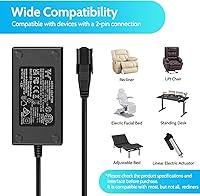 Vista 3 de Sopito - Fuente de alimentación reclinable de 2 pines, adaptador AC/DC de 2 pines 100-240 V, transformador de conmutación de calidad 29 V 2 A, pieza