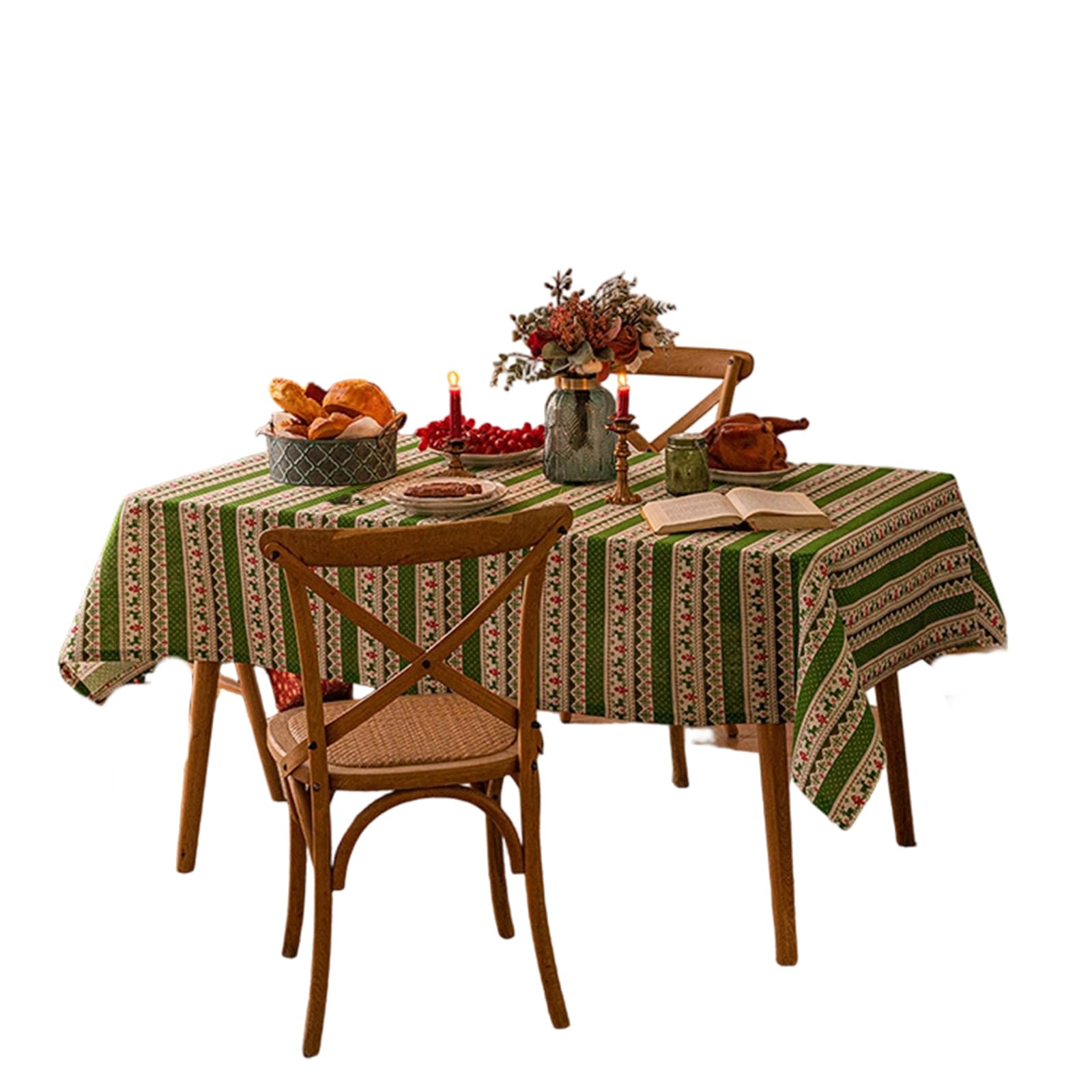 Nappe de Table de Noël haut de gamme en tissu résistant plis