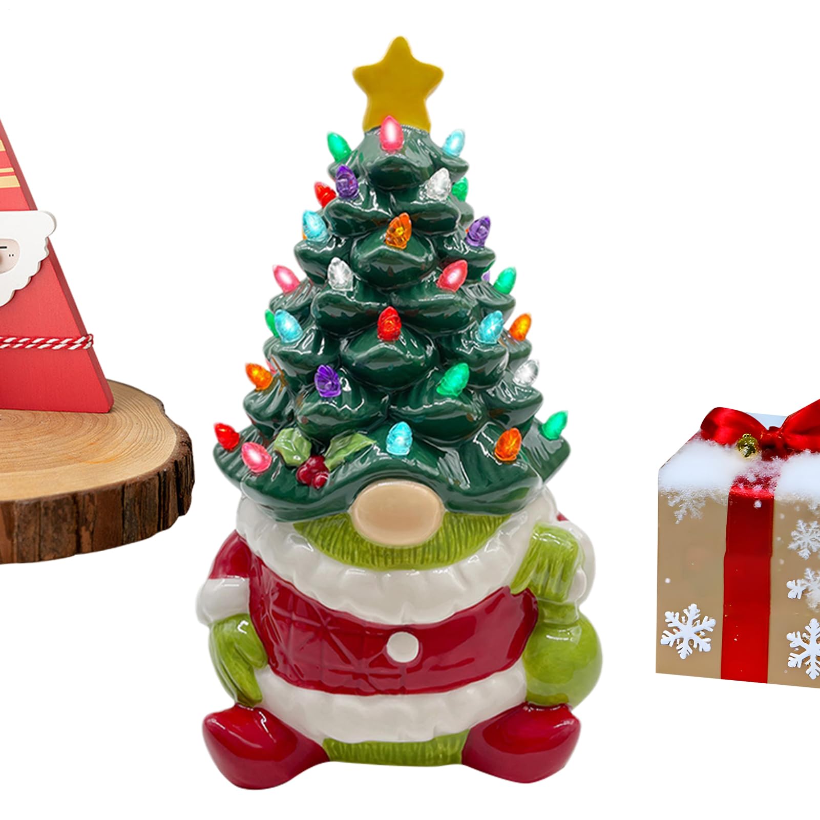 Petit arbre de Noël et lutins LED pour illuminer votre bureau ou la pièce
