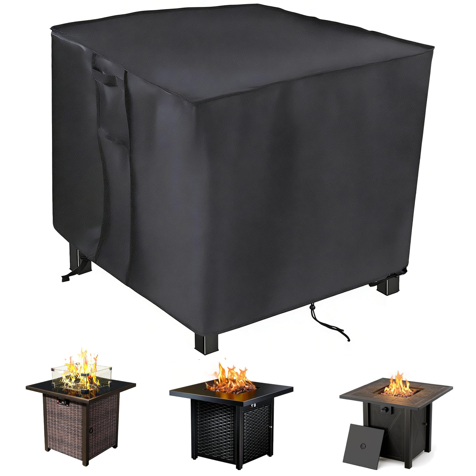 Saking Fire Pit Cover, 28 inch Firepit Covers Square Gas Fireplace Fire Pit Table Cover for Propane Fire Pit- 28 X 28 inch
