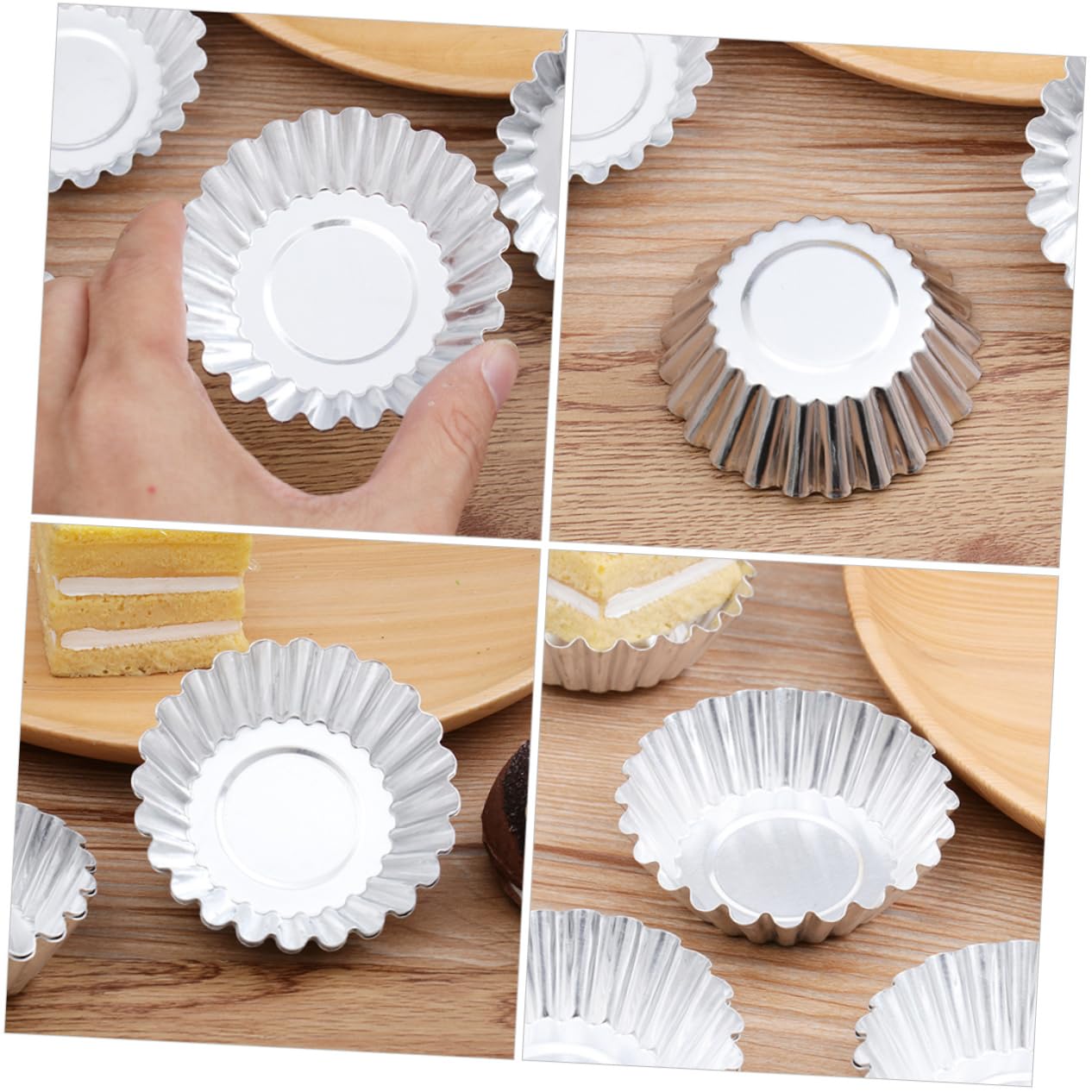 LABRIMP Lot De 100 Moules À Tartelettes En Alliage D'aluminium Épais Réutilisables Pour Cupcakes Muffins