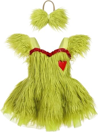 AWIBMK Baby Girls Dalmatian Cow Dress with Ears Headband Halloween Costume Cosplay Role Play Cake Smash Clothes 3-24 M