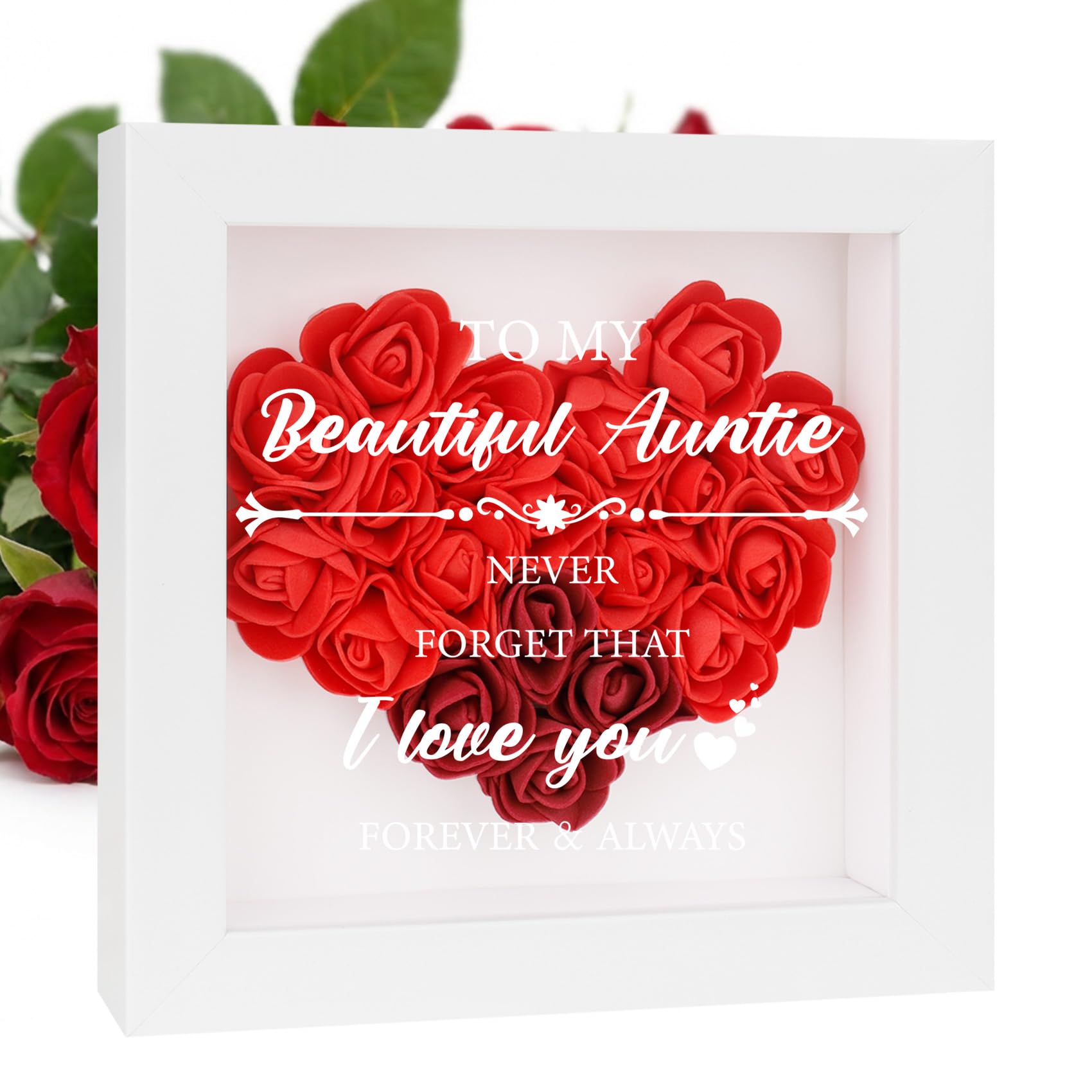 Caja de flores de rosas para siempre: el regalo para tía ideal en aniversarios y cumpleaños