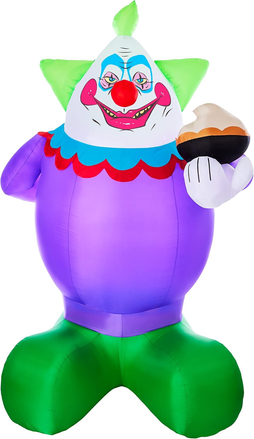 Spirit Halloween 12 Ft Jumbo Light-Up Inflatable Decoration - Killer Klowns from Outer Space, Multicolor