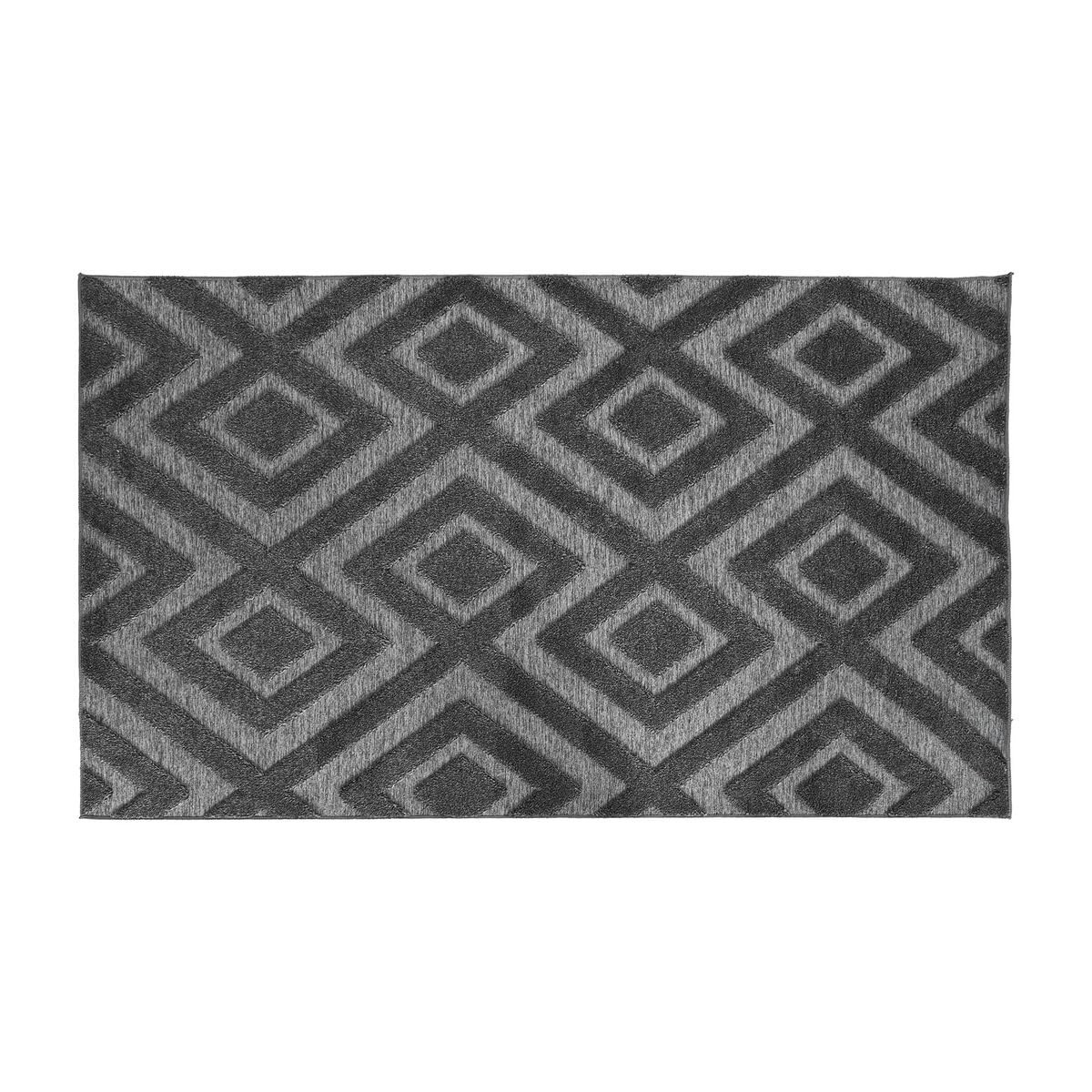 Tapis 200 x 140 cm gris foncé grand tapis de sol salon et chambre adulte