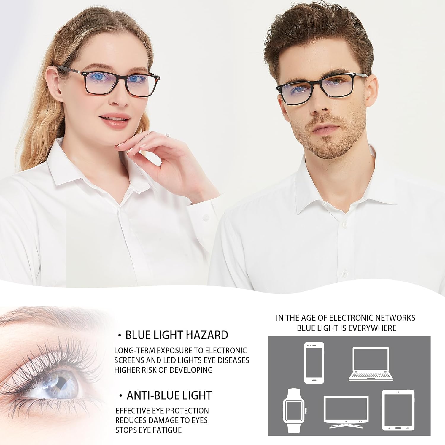 2 Pack Progressive Multifocus Reading Glasses Men and Women Computer Blue Light Blocking Anti Eyestrain Readers - Image 4