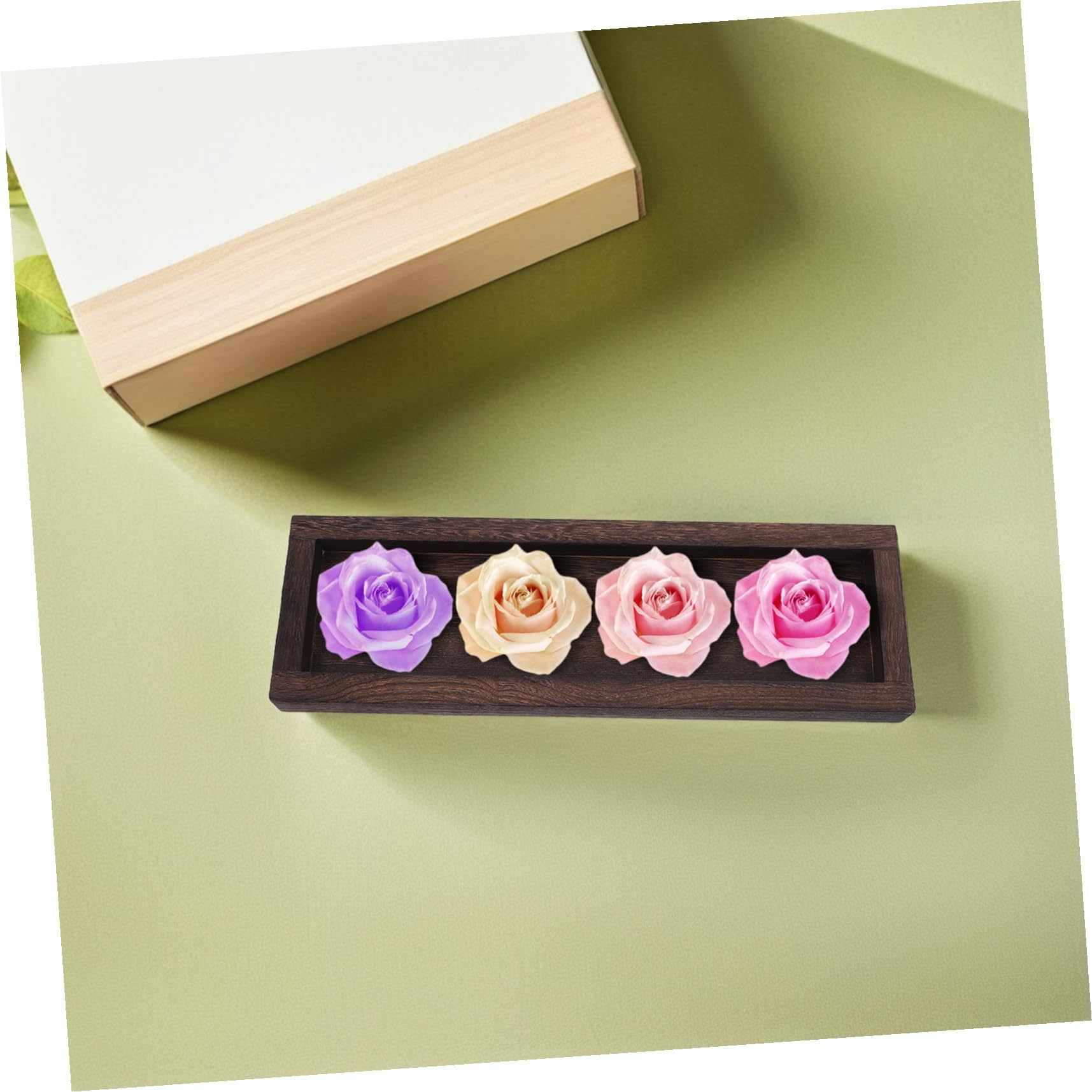 Bandeja de Madera Rústica Alargada para Velas Portavelas Artesanal para Decoración Hogar Estilo Farmhouse para Mesa Centro Tocador y Baño