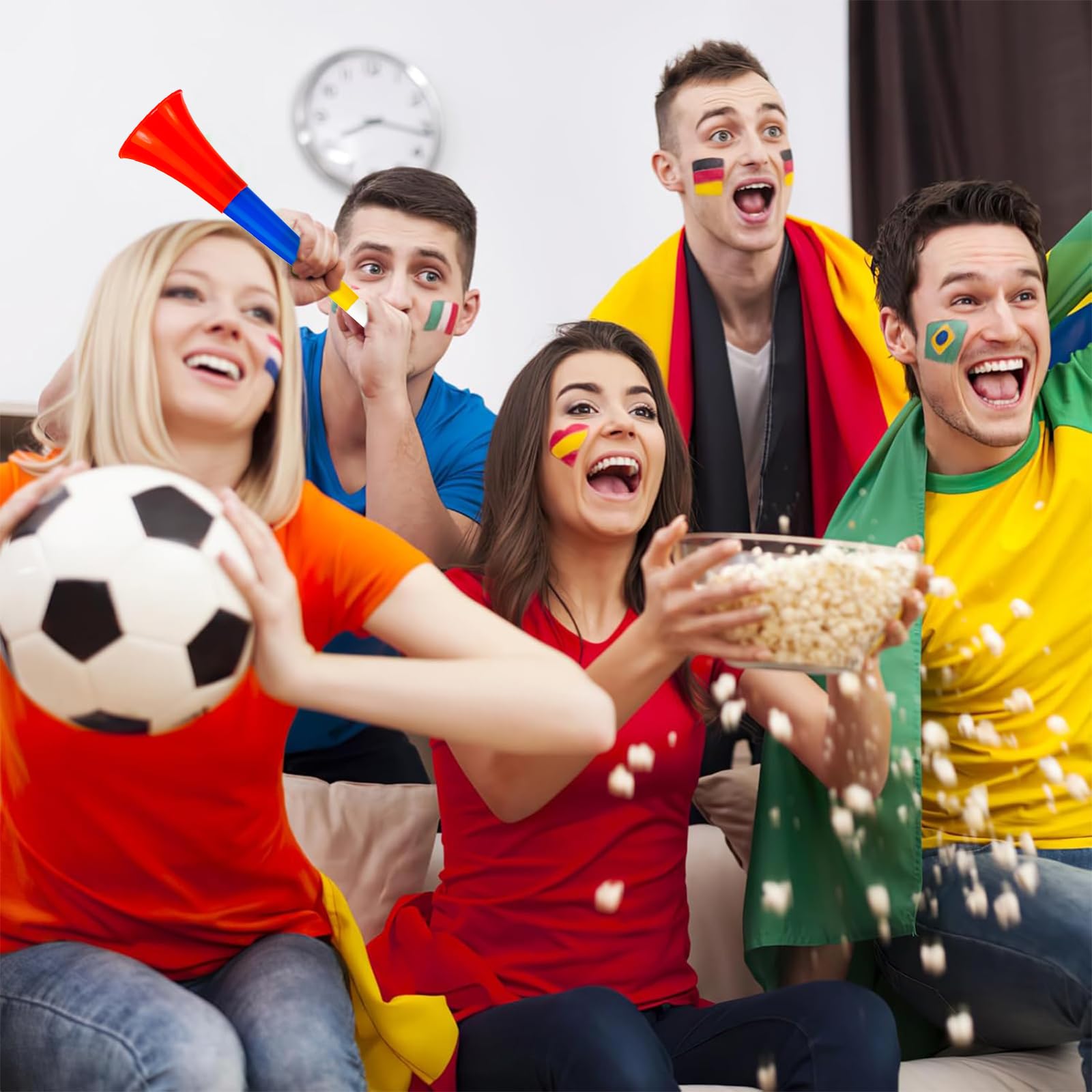 4 Pièces Vuvuzela en Plastique, Trompette de Stade Très Bruyante, Fanfare de Football et Corne de Supporter pour Animer Les Événements Sportifs, Tournois et Célébrations de Fans