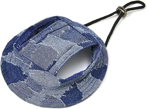 Miniatura 27 de Sombrero de princesa de ala redonda, visera para mascotas, sombrero poroso de malla para perro con agujeros para las orejas para perros pequeños