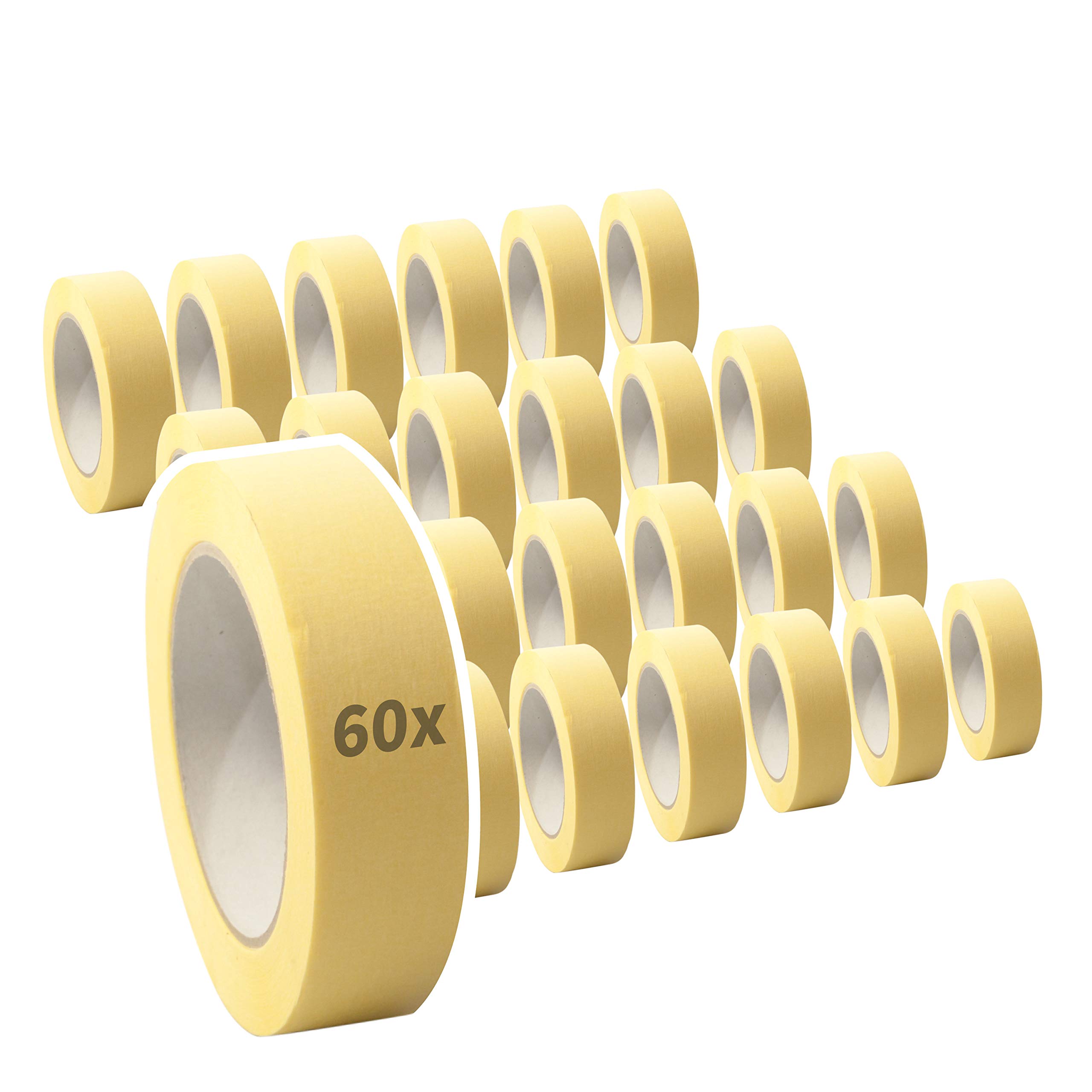 60 'Premium' | Kreppband | Kreppklebeband | Abdeckband | Malerkrepp | 30mm x 50m, Abmessungen:30 mm x 50 m