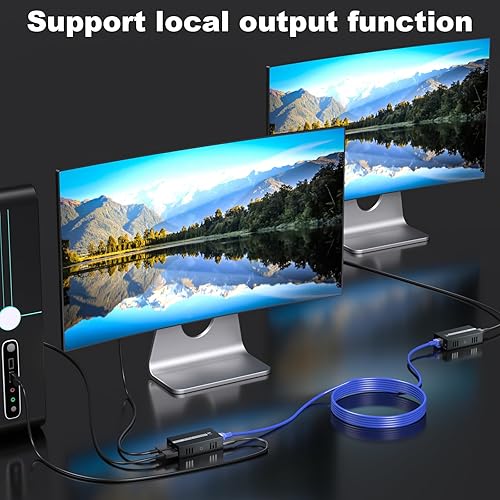 Miniatura 5 de PWAYTEK HDMI a través de Ethernet, extensor HDMI 164 pies164.0 ft, extiende la señal de 1080P a 60Hz por cable Cat5e67, transmisión de