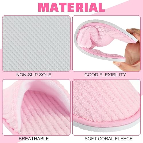 Miniatura 4 de Panitay 20 pares de pantuflas de spa para invitados, pantuflas de hotel, punta cerrada, reutilizables, para interiores, lavables, con triple capa,