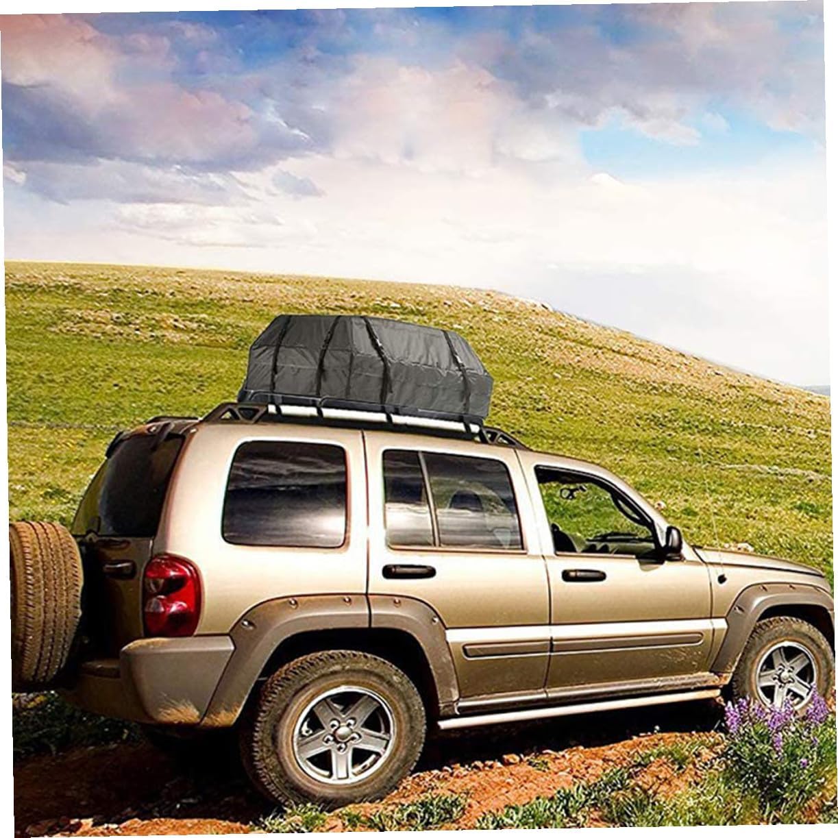 Happyyami Oxford Car Roof Bag with Anti-Slip Pads Rooftop Cargo Carrier Pouch for Extra Luggage Storage Easy Installation Vehicle Roof Luggage Bag for Travel