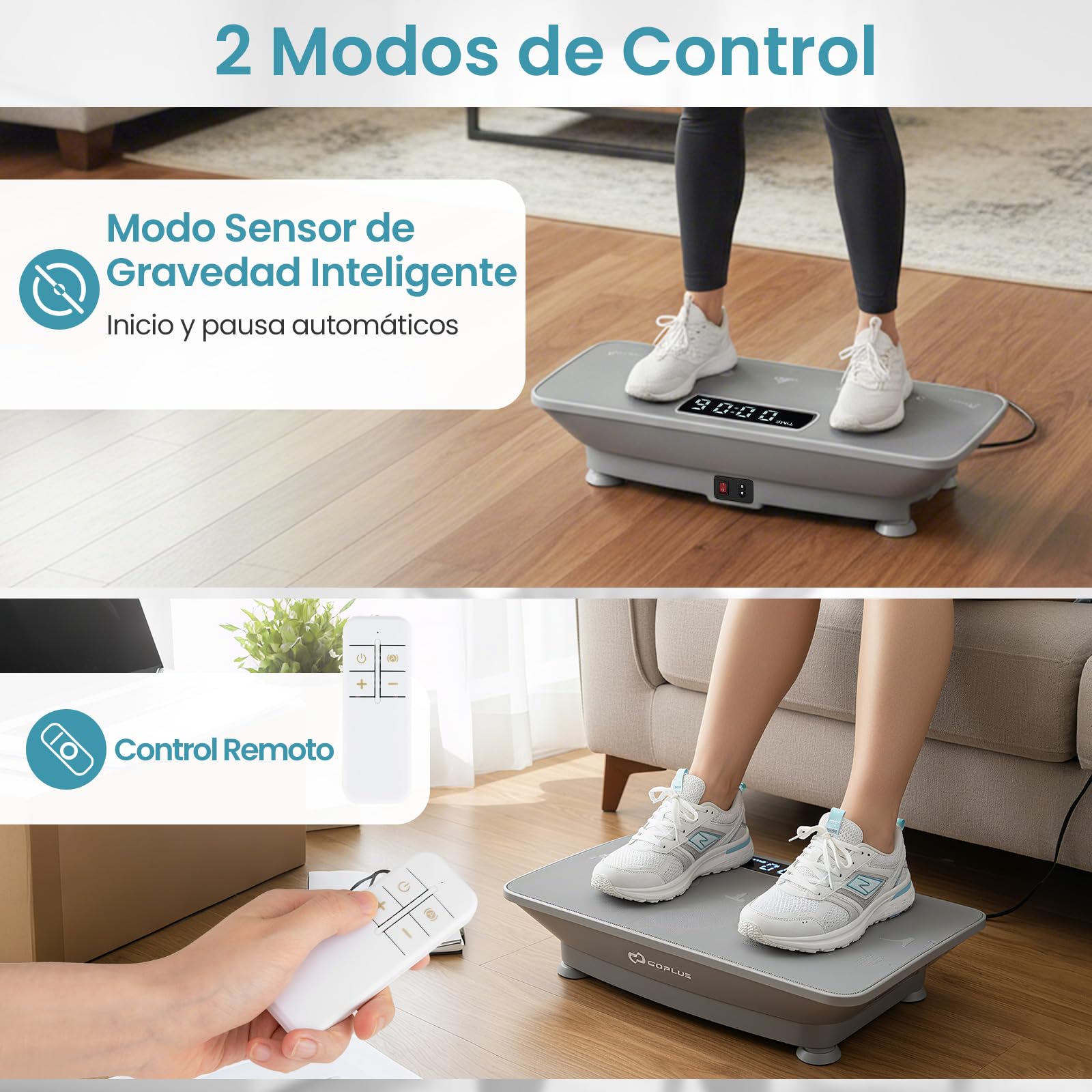 COSTWAY Plataforma Vibratoria Muscular, Plataforma Vibración con Sensor de Gravedad, 10 Intensidades Ajustables, Mando a Distancia, Bluetooth, Máquina de Entrenamiento para Hogar
