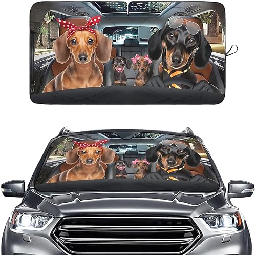 Miniatura 31 de GENANY Divertido parasol para parabrisas para sedán, SUV, camión (55 x 29 pulgadas), parasol de automóvil, bloquea los rayos UV, accesorios