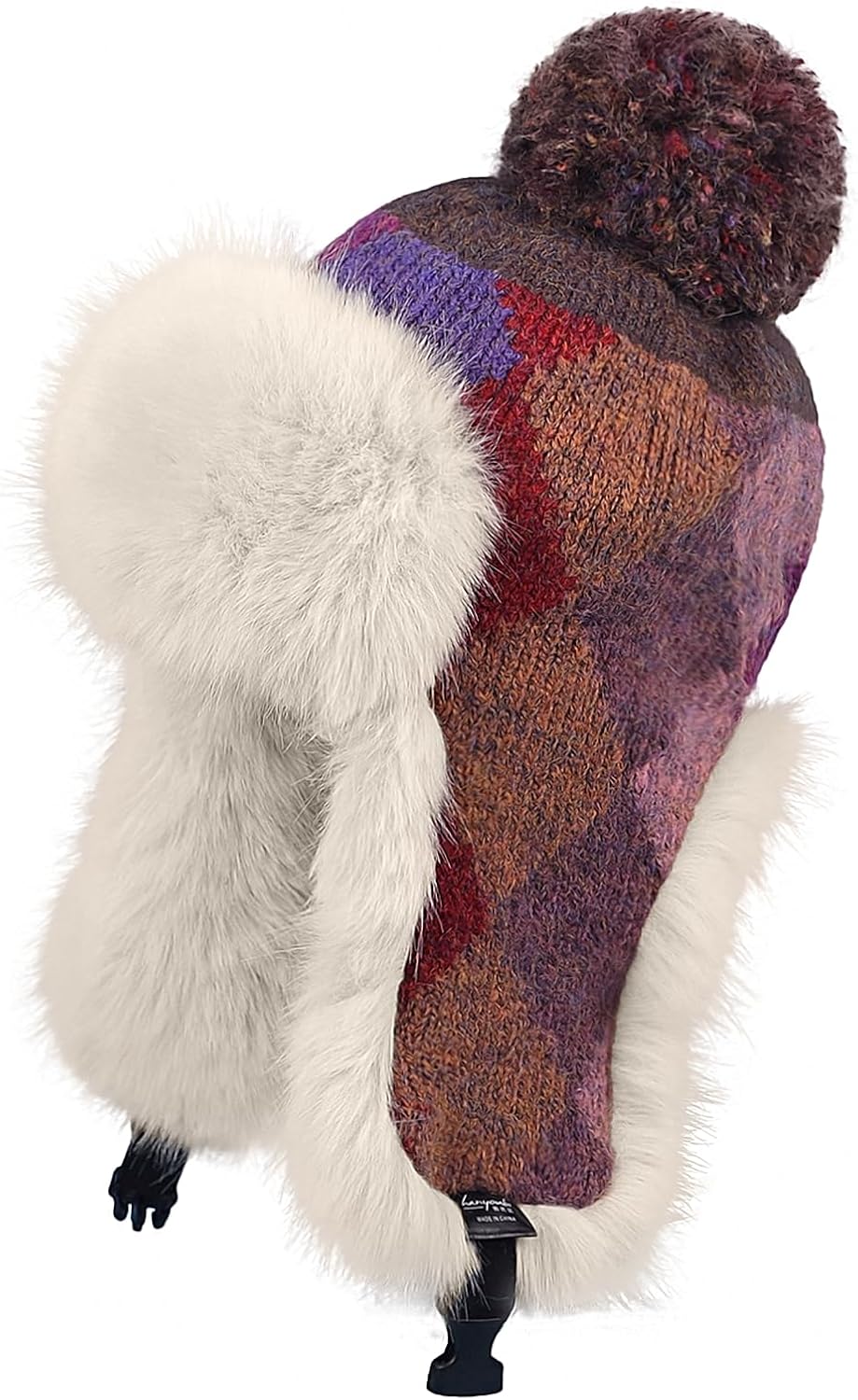 Holiberty Womens Winter Knit Beanie Hat Ladies Fur Pom Poms Ears Warm Slouchy Snow Ski Cap Fleece Thermal Ushanka Trapper Hat - Image 4