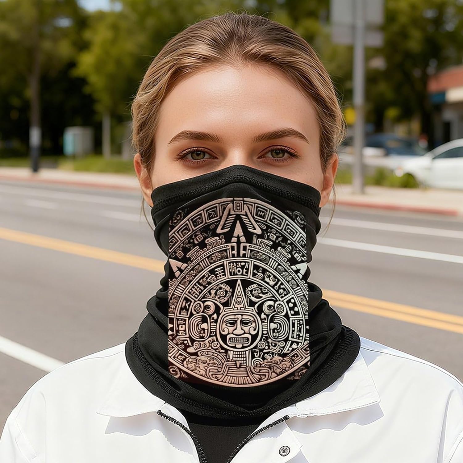 Mayan Calendar End of The World Neck Gaiter Face Mask UV Protection for Men Women, Breathable Quick Dry Face Cover Bandana Outdoor Sports Balaclava Wind-Proof for Hiking Skiing Motorcycle Cycling