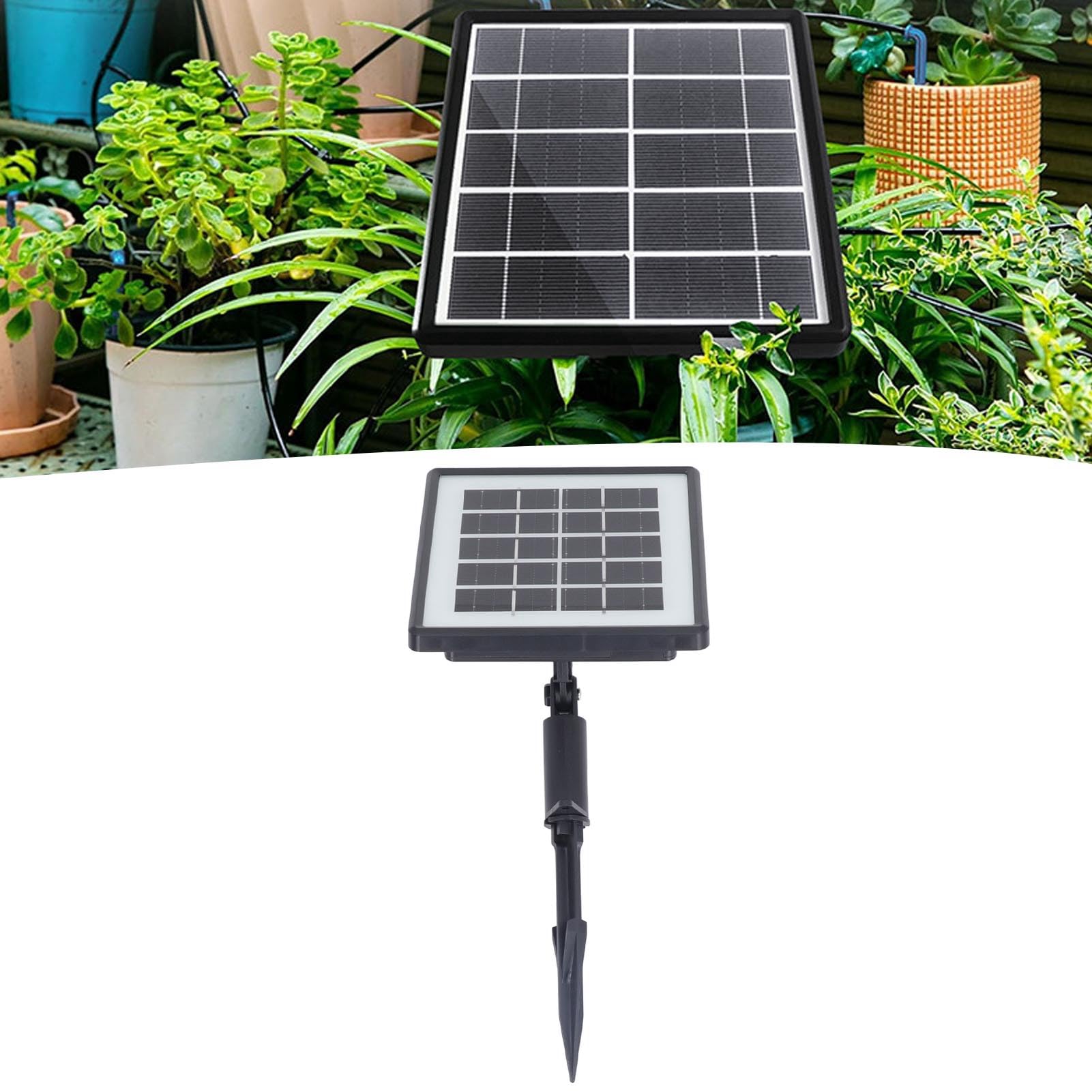 Sistema di irrigazione a goccia solare per esterni, kit di irrigazione a goccia automatico ad energia solare, efficiente set di irrigazione solare con 15 gocciolatori per piante da interno ed