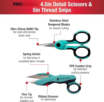 SINGER ProSeries Sewing Kits with Sewing Tools (Scissors & Seam Ripper Bundle)